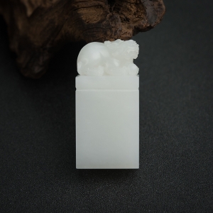 俄料白玉山料貔貅印章