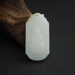 俄料俏色和田玉山料大日如来吊坠