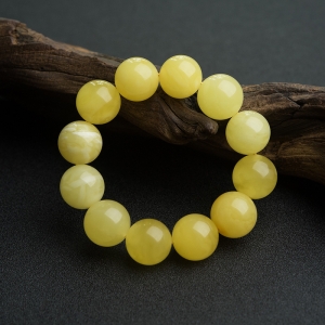 18mm鸡油黄蜜蜡单圈手串