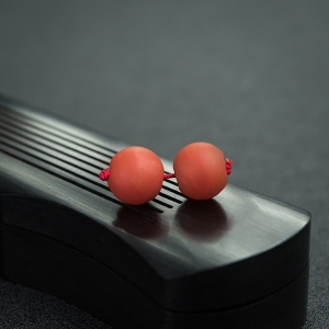 柿子红南红苹果珠（两件）