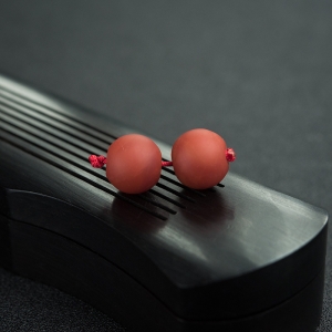 柿子红南红苹果珠（两件）