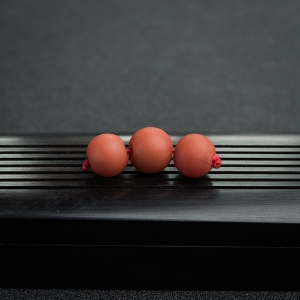 柿子红南红苹果珠（三件）