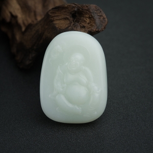 俄料白玉山料福在眼前吊坠