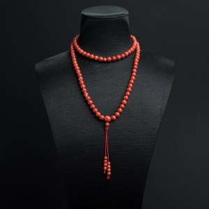 6.5mmMOMO橘红珊瑚108佛珠