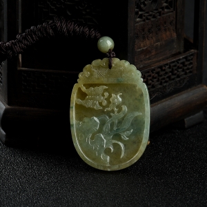 糯种黄翡兰花吊坠