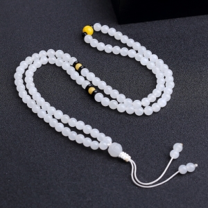 6mm俄料白玉山料108佛珠