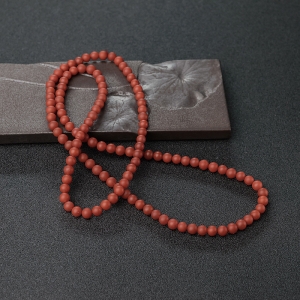 5.5mm柿子红南红珠链