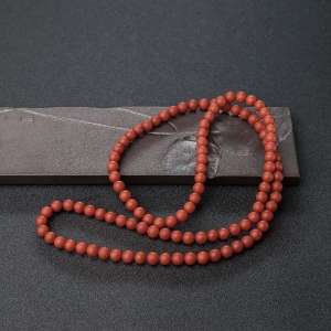 7mm柿子红南红珠链
