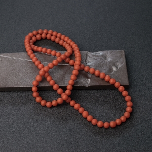 7.5mm柿子红南红珠链