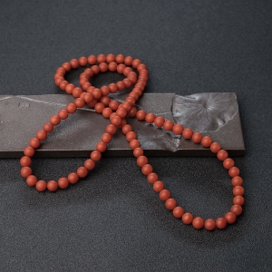 8mm柿子红南红珠链