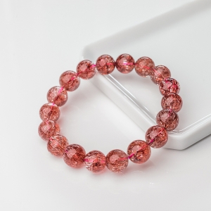 12mm金草莓晶单圈手串