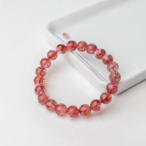 9mm金草莓晶单圈手串