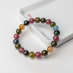 9mm彩虹碧玺单圈手串