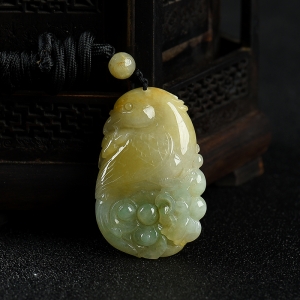 糯种黄翡凤凰吊坠