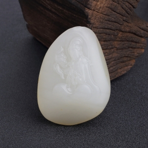 山料和田白玉观音吊坠