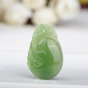 山料和田碧玉如意吊坠