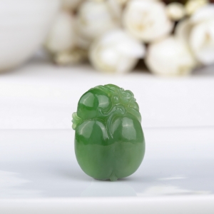 山料和田碧玉福寿如意吊坠