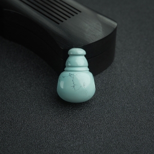 高瓷铁线浅蓝绿松石三通