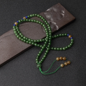 6mm山料和田碧玉108佛珠