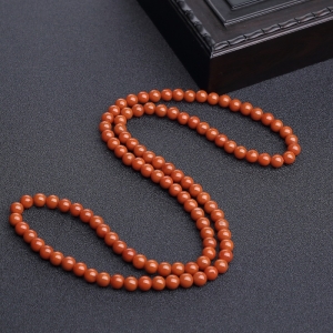 5.5mm柿子红南红108佛珠