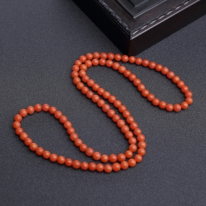6mm柿子红南红108佛珠