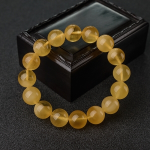 12.5mm鸡油黄金绞蜜单圈手串