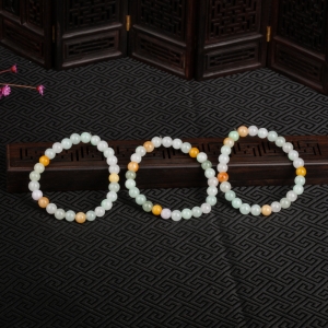 7mm糯种俏色翡翠珠串