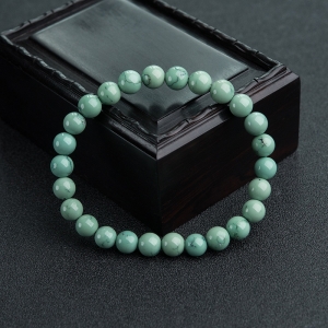 7mm高瓷铁线蓝绿绿松石单圈手串