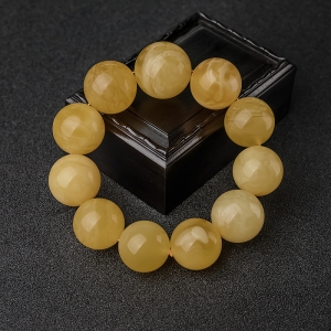 21mm鸡油黄蜜蜡单圈手串