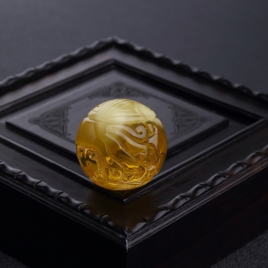 27.5mm鸡油黄金绞蜜寿纹龙珠