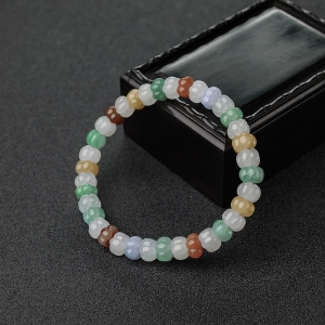 糯种福禄寿翡翠南瓜珠单圈手串