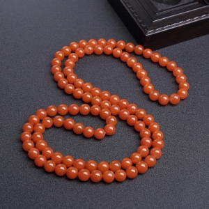 10.5mm樱桃红南红108佛珠