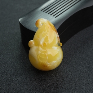 白花蜜蜡葫芦吊坠