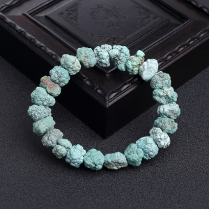 中瓷铁线蓝绿随形单圈手串