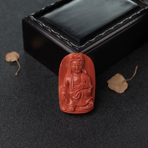 MOMO橘红珊瑚观音吊坠