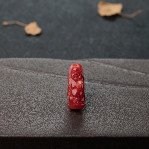 阿卡正红珊瑚佛吊坠