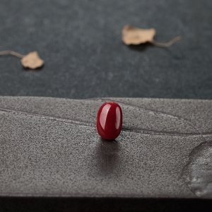 阿卡正深珊瑚戒面