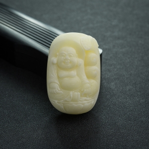 象牙白白蜜佛吊坠