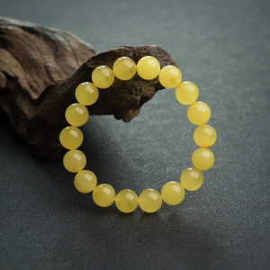 10mm鸡油黄蜜蜡单圈手串