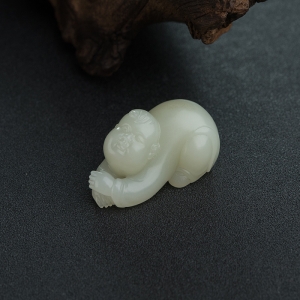 山料和田青白玉童子吊坠