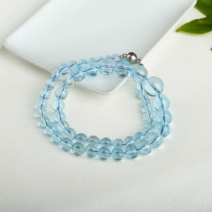 瑞士蓝托帕石光面塔链