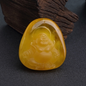 鸡油黄金绞蜜弥勒佛吊坠