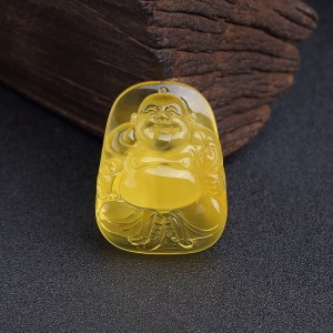 鸡油黄金绞蜜弥勒佛吊坠