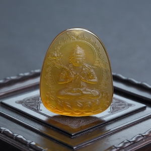 棕珀大势至菩萨吊坠