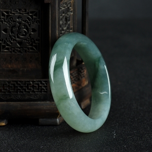 63mm糯种蓝绿翡翠手镯