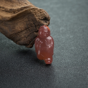 冻料南红送财童子吊坠