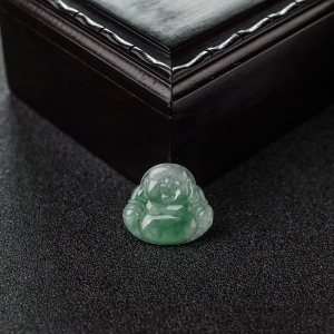 糯种飘翠翡翠佛吊坠