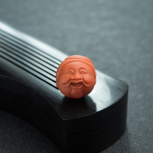 柿子红南红财神配件