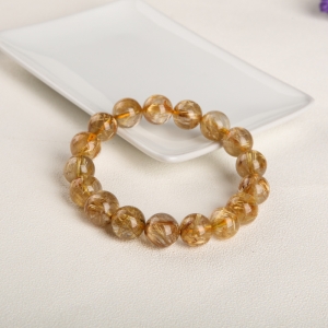 12mm金发晶单圈手串