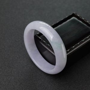 61mm糯种春带彩翡翠平安镯